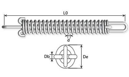 Dessins tech - Ressorts dynamométriques en acier à ressort inoxydable 