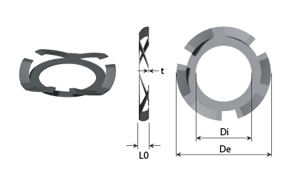 Dessin technique - Rondelles ressorts à doigts