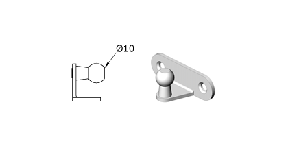 Technical drawing - Endfitting - Brackets ball Technical drawing - Endfitting - Brackets ball