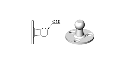 Technical drawing - Endfitting - Brackets ball Technical drawing - Endfitting - Brackets ball