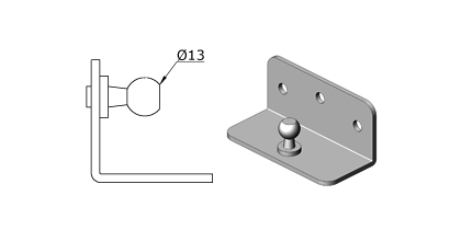 Technical drawing - Endfitting - Brackets ball