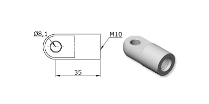 Technical drawing - Endfitting - Eye