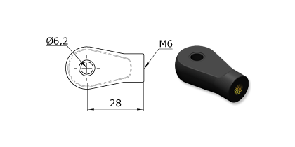 Technical drawing - Endfitting - Eye