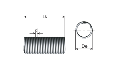 Technical drawing - Extension spring - Range D