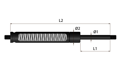 M-Struts Ressort à gaz- mécaniques